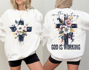 In the Waiting God is Working Png, Vintage Floral Christian PNG, Christian Sublimation, Wildflower Png, Bible Verse Png, Digital Download