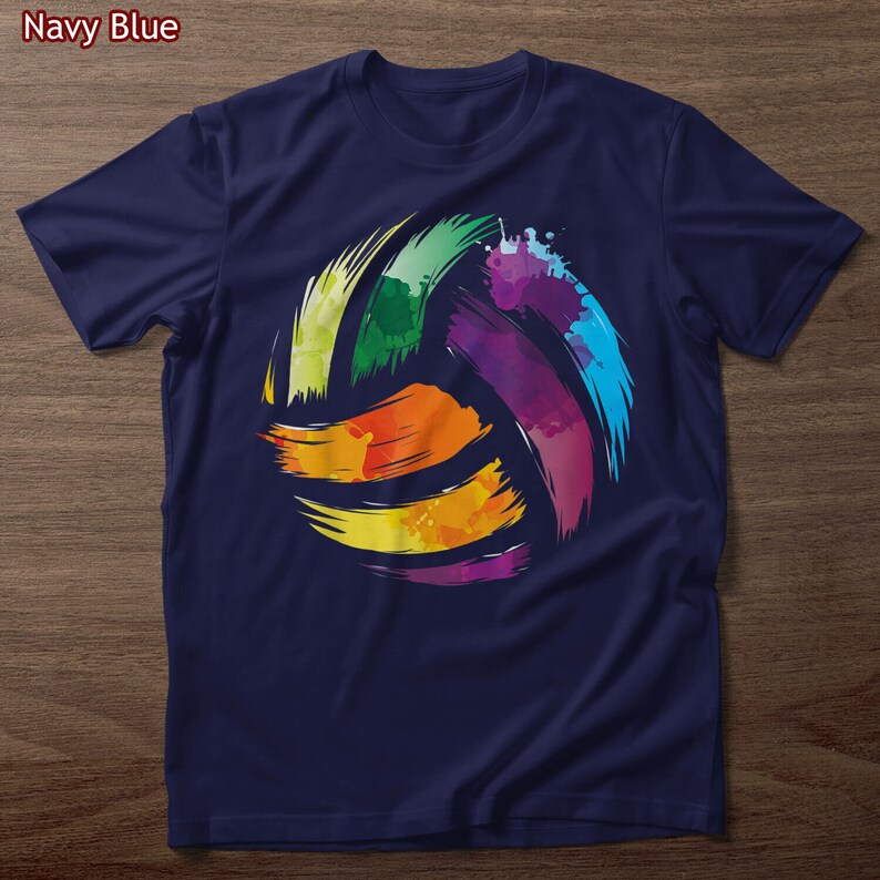 Colorful Volleyball Cute Colorsplash Ball Tshirt, Volleyball Shirt