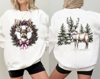 Coquette Reindeer, Christmas png, Christmas designs, Pink Christmas png, Christmas sublimation, Retro Holidays png, Holiday vibes png, Girly