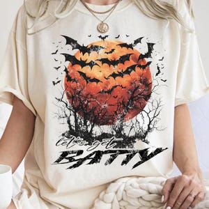 Let&#39;s Get Batty Png, Halloween Bats Brushstroke png, Halloween png, Flying Bats Png, Retro Halloween Bats shirt png, Spooky Season png