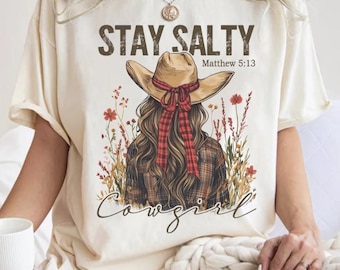 Stay Salty Christian PNG, Vintage Floral Christian PNG, Christian Png, Wildflower Png, Bible Verse Png, Cowgirl Christian Png, Religious png