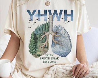 YHWH Every Breath Speak His Name Png, YHWH Lungs Christian, Hebrew, Name of God, Faith Design for Apparel, Bible Verse Png, Christian Png