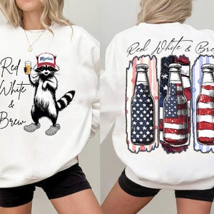 Red White and Brew Png, Fourth Of July Beer Png, Beer Lovers July 4th Graphic, Independence Day Shirt PNG, Patriotic Beer PNG Design