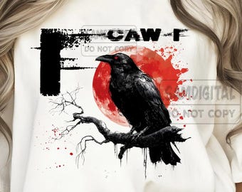 Black Crow F-Caw- F Png, Funny Black Bird Png, Bird for Shirt, Gift for her, Digital Download, Instant Download, Sublimation PngDownload