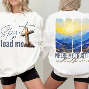 Spirit Lead Me Where My Trust Is Without Borders PNG, Hand Drawn Cross Png, Watercolor PNG, Religious Png, Christian Png, Digital Download