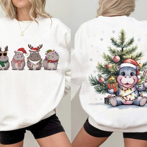 Moo Deng PNG, Hippopotame Noël Png, Hippopotame Noël Png, Hippopotame mignon Noël Png, Noël Png, Moo Deng Noël Png