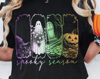 Images PNG d'Halloween, images PNG vintage d'Halloween, images PNG tendance d'Halloween, modèles de t-shirts d'Halloween, images PNG rétro d'Halloween, images PNG de films d'horreur