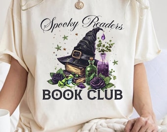 Spooky Readers Book Club Png, Halloween Png, Spooky season png, Retro Halloween png, Witch Halloween png, Book png, Bookish Design, Fall Png