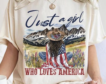Just a girl who loves america png, America Western png, 4th Of july png, cowgirl usa 4th of july png, Usa png, memorial day png, popular now