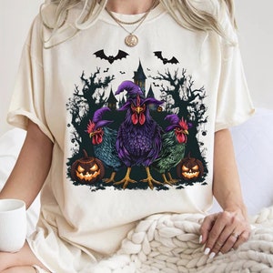 Halloween PNG, Spooky Chickens Png, Autumn Png Sublimation Design, Fall Png, Pumpkin Png, Witch Png, Haunted House Chickens Png