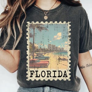 Florida Stamp State Design Png, Florida Stamp Png, Florida Png, Vintage Florida Png, Distressed Vintage Design, United States Patriotic