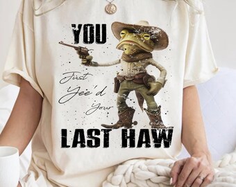 Acabas de decir tu último haw png, rana vaquera vintage png, rana campestre de moda, rana png, vintage occidental, vaquero divertido, vaquero png