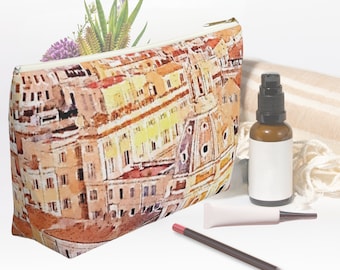 Makeup bag Italian theme cosmetic bag travel accessory bag, multipurpose birthday gift for her Mother's Day for purse or travel essentials