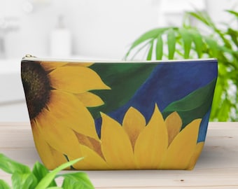 Sunflower Makeup Bag Cosmetic Travel Pouch Toiletry Organizer Birthday Gift for Her