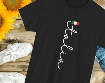 Fun T-shirt with Italian theme for Italy vacation shirt. Tshirt for men or women, funny tee, classic casual fit day or night tshirt wear