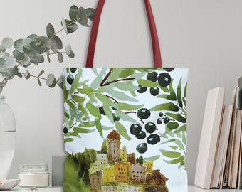 Italian theme multifunctional tote bag gift for her. Use as school bag, reusable grocery bag, beach bag or everyday tote bag.