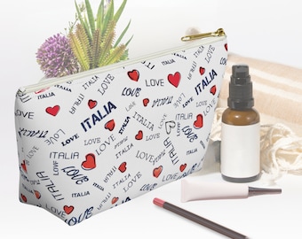 Makeup bag for Italy lover gift, Italian theme cosmetic bag or travel accessory pouch, gift for her purse  as pencil case, travel essentials