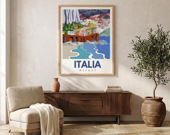 Atrani Italy Travel Poster – Amalfi Coast Art Print (Matte Finish)