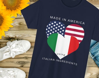 Fun T-shirt with funny Italian theme Italian-American shirt. Tshirt for men or women, funny tee, classic casual fit day or night tshirt wear