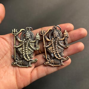 Maa Kali Pendant | Hindu Goddess Kali Necklace | Fierce Divine Protector | Spiritual Metal Amulet | Kali Devi Jewelry for Devotees