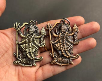 Maa Kali Pendant | Hindu Goddess Kali Necklace | Fierce Divine Protector | Spiritual Metal Amulet | Kali Devi Jewelry for Devotees