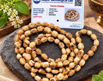 Tulsi Mala, Certified Sacred Wood Rosary, 108 Beads