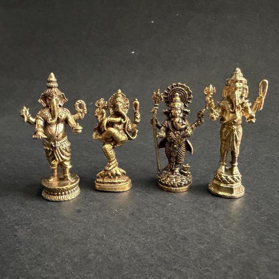 Brass Ganesha Idol, Lord Ganesh Murti for Puja, Ganpati Statue for Home Mandir Decor, Hindu God Ganesha Sculpture, Spiritual Gift
