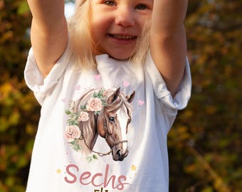 Personalized Birthday Shirt Girl Horse, Birthday Girl, 1,2,3,4,5,6,7,8,9,10 Birthday T-Shirt Child, Child, Birthday Girl Horse