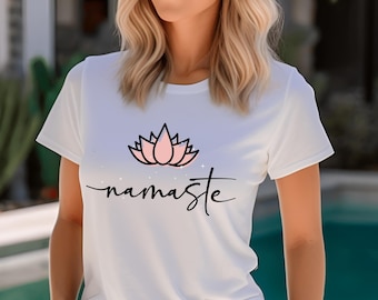 Namaste T-Shirt | Lotus Sweatshirt Yoga | Minimalist beige sweater | Minimalist meditation sweatshirt, yoga sweater, namaste shirt