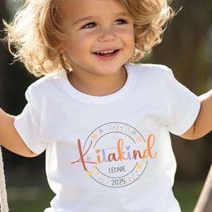 Camiseta personalizada para niño de guardería con nombre y año, camiseta para niño de jardín de infantes, regalo de guardería 2025 para niño y niña de jardín de infantes