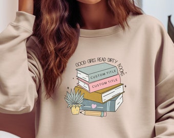 Spersonalizowane książki T-Shirt, pikantny Bookish, sweter Booktok na zamówienie, prezent dla miłośników książek, Aeschtic, Booklover, bluza z książkami