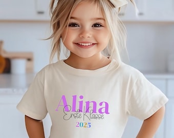 Personalized schoolchild shirt with name & year, first day of school, first grader, gift for boys and girls, first day of school 2026 gifts