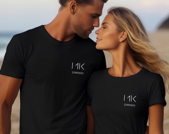 Camiseta de pareja personalizada, suéter del año para parejas, camiseta para pareja, camisa de pareja a juego, aniversario de bodas, suéter del día de San Valentín