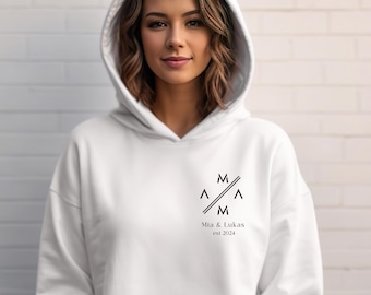 Sweat à capuche maman personnalisé avec nom et année, cadeau t-shirt maman, annonce future maman, fête des mères, pull maman