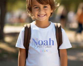 Personalized schoolchild shirt with name & year, first day of school, first grader, gift for boys and girls, first day of school 2026 gifts