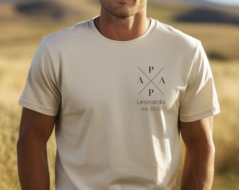 Papa T-Shirt personalisiert mit Name und Jahreszahl, Vater Hoodie Geschenk, werdender Papa Ankündigung, Vatertag, Cooles Papa Sweatshirt