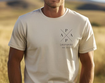 Camiseta de papá personalizada con nombre y año, regalo de sudadera con capucha de padre, anuncio de papá expectante, día del padre, sudadera de papá genial