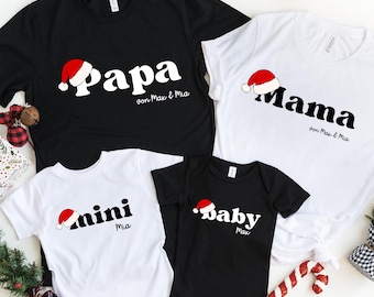 Personalized Christmas family outfit, matching mom dad mini baby, Christmas family, T-shirts sweaters matching outfits Christmas