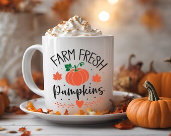 Cute Halloween mug, autumn mug, pumpkin mug, autumn saying, ceramic mug, country house style, cute coffee mug, Thanksgiving gift, vintage