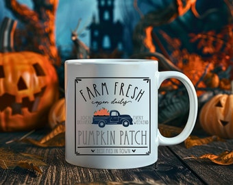 Cute Halloween mug, autumn mug, pumpkin mug, autumn saying, ceramic mug, country house style, cute coffee mug, Thanksgiving gift, vintage