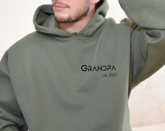 Grandpa Hoodie personalisiert mit Name und Jahreszahl, Opa T-Shirt Geschenk, werdender Opa  Ankündigung, Opa Geschenk, Cooles Opa Sweatshirt