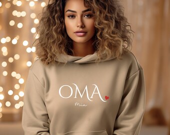 Cooles Oma Sweater personalisiert, Hoodie Oma Name Datum, Oma Sweatshirt  Geschenk Geburt, Geschenk Oma, Oma Geburtsjahr, T-Shirt Oma