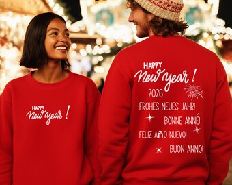 Felpa con cappuccio per la vigilia di Capodanno, maglione invernale per Capodanno, maglione per il buon anno, maglietta per il partner, maglione unisex per la festa di Capodanno, buon anno