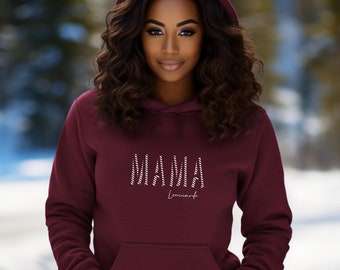 Sweat à capuche maman personnalisé avec nom et année, cadeau t-shirt maman, annonce future maman, fête des mères, pull maman