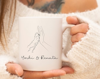 PERSONALIZED dog mug with name, mug with dog name, dog owner personalized gift, pet lover, dog mom paw