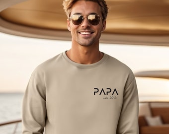 Papa Hoodie personalisiert mit Name, Vater T-Shirt Geschenk, werdender Papa Ankündigung, Vatertag, Cooles Papa Sweatshirt, bester Papa