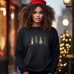 Wintersweater dames, kerstboom wintertrui, minimalistische kersttrui, kerstshirt, wintertrui minimalistisch