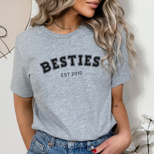 Personalisiertes Besties est Sweatshirt, Custom Bestie Shirt, BFF Geschenk Name Datum, Bestie Hoodie, Beste Freundinnen Shirt, Geburtstag