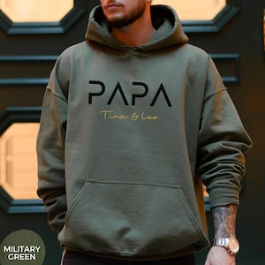 Sweat à capuche papa personnalisé avec nom, cadeau t-shirt père, annonce futur papa, fête des pères, sweat-shirt papa cool, meilleur papa