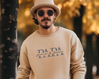 Sweat-shirt papa personnalisé avec nom, cadeau t-shirt père, annonce futur papa, fête des pères, sweat à capuche papa cool, meilleure chemise papa